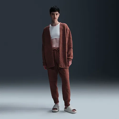 Nike Sportswear Phoenix Cozy Букле женская С высокой Талией оверсайз Knit Pants цвет коричневый