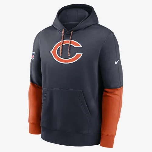 Chicago Bears Sideline Team Issue Club чоловічі Nike NFL Pullover Толстовка з капюшоном блакитний