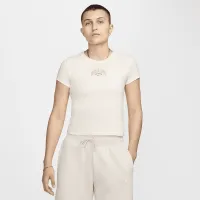 Nike Sportswear Chill Knit жіноча Cropped футболка колір коричневий