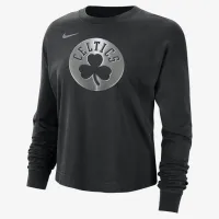Boston Celtics Courtside жіноча Nike NBA Shine Boxy Long-Sleeve футболка колір чорний