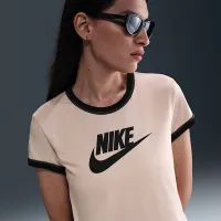 Nike Sportswear женская Short-Sleeve Ringer футболка цвет коричневый