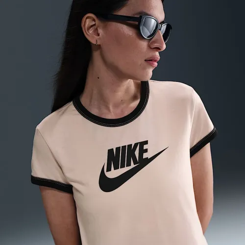 Nike Sportswear женская Short-Sleeve Ringer футболка цвет коричневый