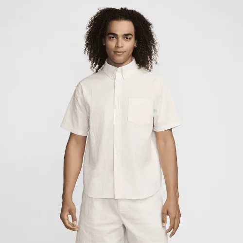 Nike Life чоловічі Short-Sleeve Seersucker Button-Down Shirt колір сірий
