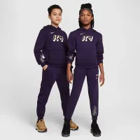 Nike Kylian Mbappé Club Fleece Big детские Soccer Толстовка с капюшоном цвет фиолетовый
