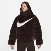 Nike Sportswear Essential жіноча оверсайз Faux Fur Puffer колір коричневий