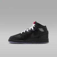 Nike Air Jordan 1 Mid Big детские Кроссовки цвет черный