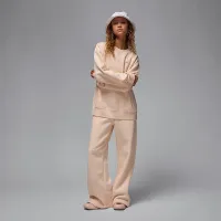 Nike Jordan Flight Fleece жіноча Crew-Neck світшот колір коричневий