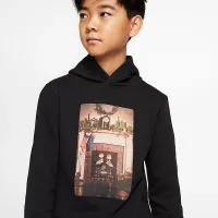 Nike Air Jordan Big детские (для мальчиков) Pullover Толстовка с капюшоном цвет черный