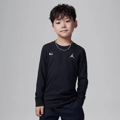 Nike Jordan MJ Flight Little детские Illusions Long Sleeve футболка цвет черный