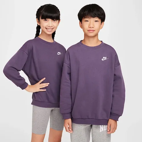 Nike Sportswear Club Fleece Big детские оверсайз свитшот цвет фиолетовый