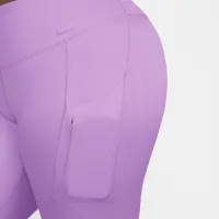 Nike Go женская Firm-Support С высокой Талией 7/8 лосины с карманами(большие размеры) цвет фиолетовый