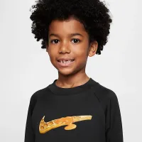 Nike Swim Hydroguard Little дитячі Long-Sleeve Top колір чорний