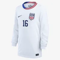 Rose Lavelle USWNT 2024 Stadium Home Big детские Nike Dri-FIT Long-Sleeve Soccer Jersey цвет белый