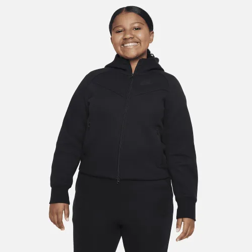 Nike Sportswear Tech Fleece Big детские (Girls') Full-Zip Толстовка с капюшоном (Extended Size) цвет черный