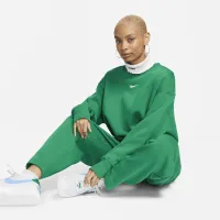 Nike Sportswear Phoenix Fleece женская оверсайз Crew-Neck свитшот цвет зеленый