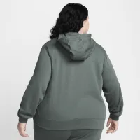 Nike Sportswear Club Fleece женская Pullover Толстовка с капюшоном (большие размеры) цвет зеленый