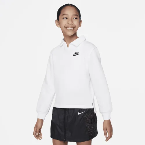 Nike Sportswear Club Fleece Big детские (Girls') Polo Top цвет белый