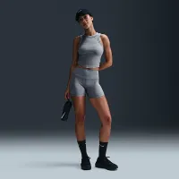 Nike One Fitted жіноча Dri-FIT Cropped Tank Top колір сірий