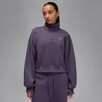 Nike Jordan Brooklyn Fleece женская 1/4-Zip Top цвет фиолетовый