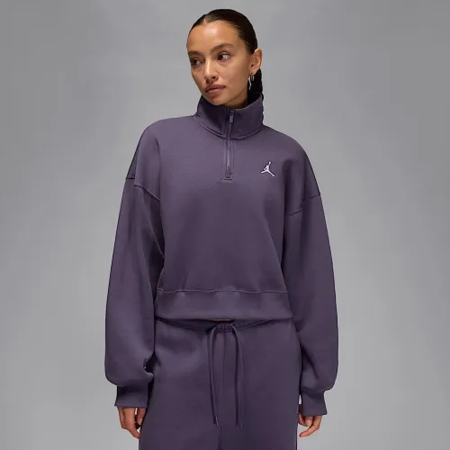 Nike Jordan Brooklyn Fleece женская 1/4-Zip Top цвет фиолетовый