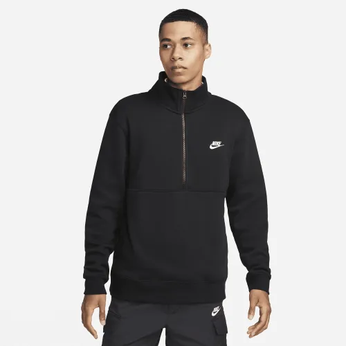 Nike Sportswear Club чоловічі Brushed-Back 1/2-Zip Pullover колір чорний