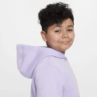 Nike Sportswear Club Fleece Big детские Pullover Толстовка с капюшоном (Extended Size) цвет фиолетовый