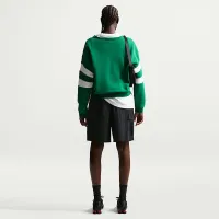 Nike Sportswear Club Fleece женская оверсайз V-Neck свитшот цвет зеленый