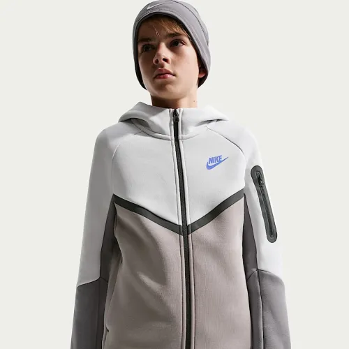 Nike Sportswear Tech Fleece Big детские Full-Zip Толстовка с капюшоном цвет серый