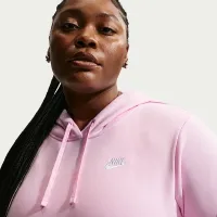 Nike Sportswear Club Fleece жіноча Pullover Толстовка з капюшоном (великі розміри) Pink