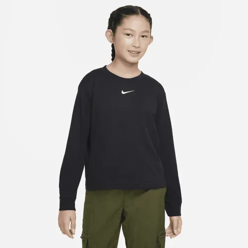 Nike Sportswear Essential Big дитячі (Girls') Long-Sleeve футболка колір чорний