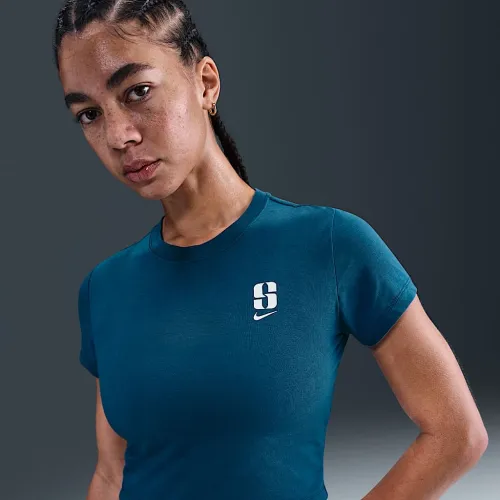 Nike Sabrina жіноча Short-Sleeve Cropped футболка блакитний