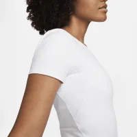 Nike One Fitted жіноча Dri-FIT Short-Sleeve Cropped Top колір білий
