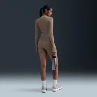 Nike Zenvy жіноча Dri-FIT Long-Sleeve Top колір коричневий