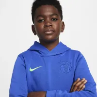 FC Barcelona Club Third Big детские (для мальчиков) Nike Soccer Pullover Толстовка с капюшоном синий