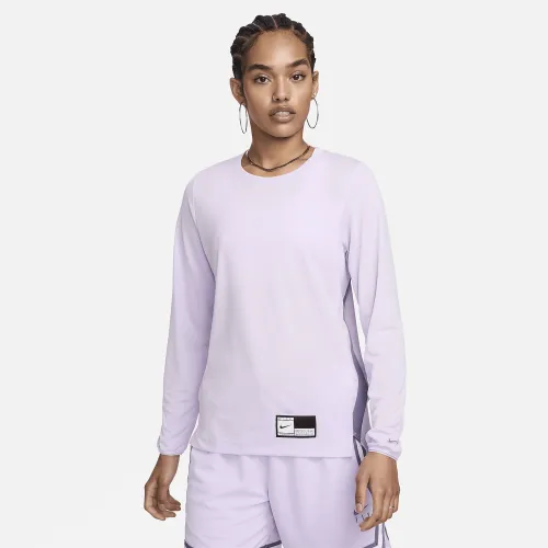 Nike женская Dri-FIT Long-Sleeve Warm-Up баскетбольные Top цвет фиолетовый