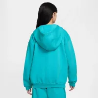 Nike Sportswear Club Fleece Big детские оверсайз Full-Zip Толстовка с капюшоном цвет зеленый
