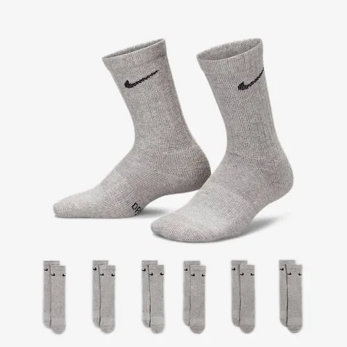 Nike Dri-FIT Performance Basics Little детские Crew носки (6 пары) цвет серый