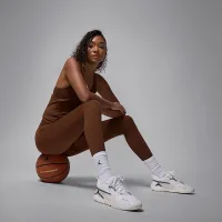 Nike Jordan Sport женская Dri-FIT С высокой Талией лосины цвет коричневый