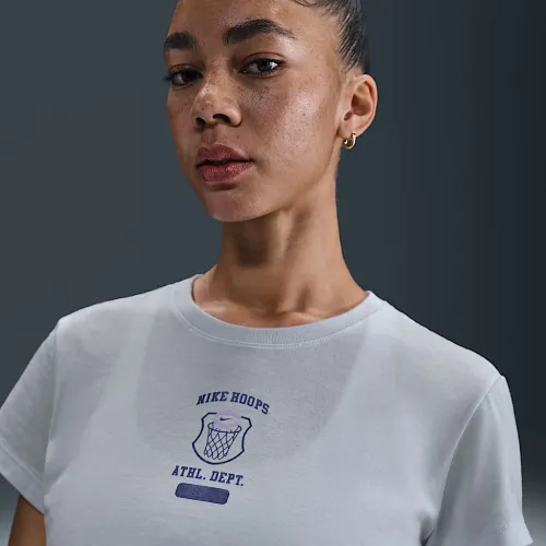 Nike Club жіноча Cropped футболка колір сірий