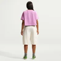 Nike Sportswear женская Loose Short-Sleeve Cropped футболка цвет фиолетовый