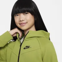 Nike Sportswear Tech Fleece Big дитячі (Girls') Full-Zip Толстовка з капюшоном колір зелений