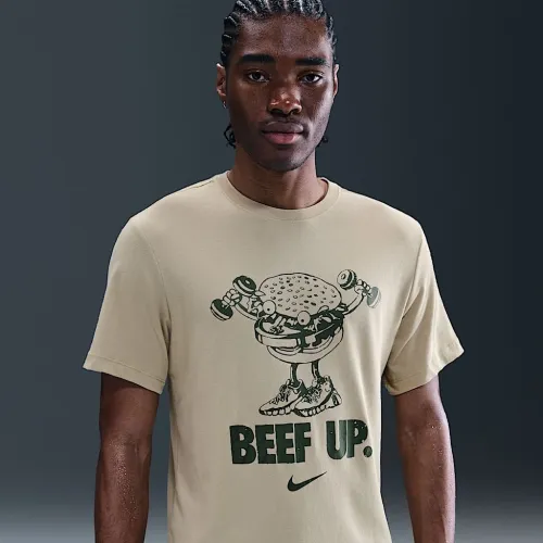 Nike мужские Dri-FIT тренировочные футболка цвет коричневый