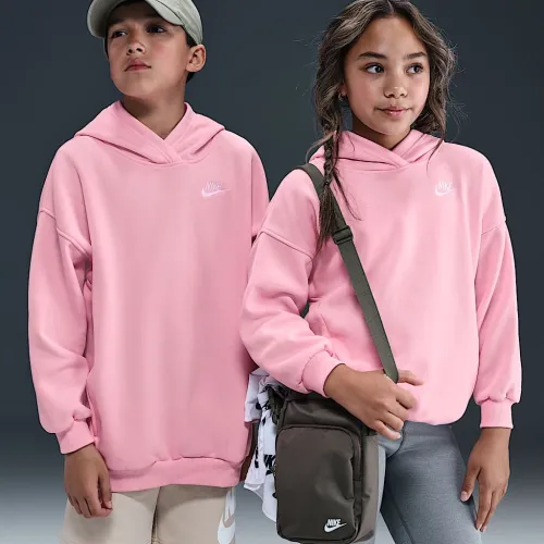 Nike Sportswear Club Fleece Big детские оверсайз Pullover Толстовка с капюшоном Pink
