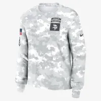 Minnesota Vikings Salute to Service Edge Lockup жіноча Nike Dri-FIT NFL Long-Sleeve футболка колір білий