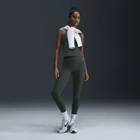 Nike Zenvy Rib женская Gentle-Support С высокой Талией 7/8 лосины цвет зеленый