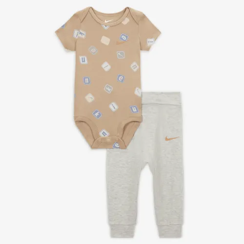 Nike Baby (0-9M) 2-Piece Printed Bodysuit набор цвет серый
