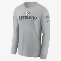 Pittsburgh Steelers Salute to Service Mascot Edge Legend мужские Nike NFL Long-Sleeve футболка цвет серый