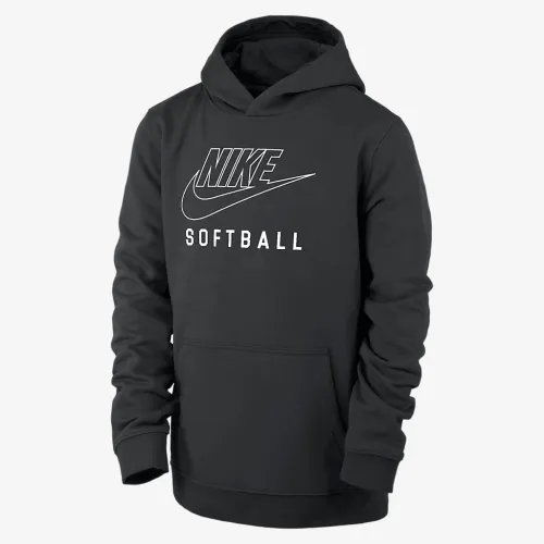 Nike Swoosh Club Fleece Big детские Softball Pullover Толстовка с капюшоном цвет черный