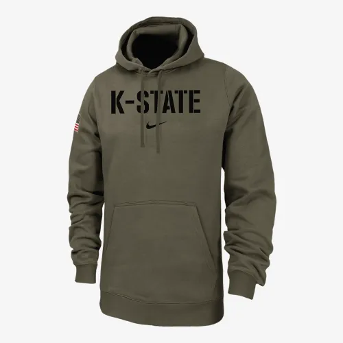 Kansas State Club Fleece чоловічі Nike College Толстовка з капюшоном колір зелений