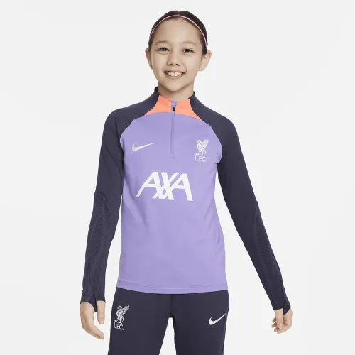 Liverpool FC Strike Third Big дитячі Nike Dri-FIT Soccer Knit Drill Top колір фіолетовий